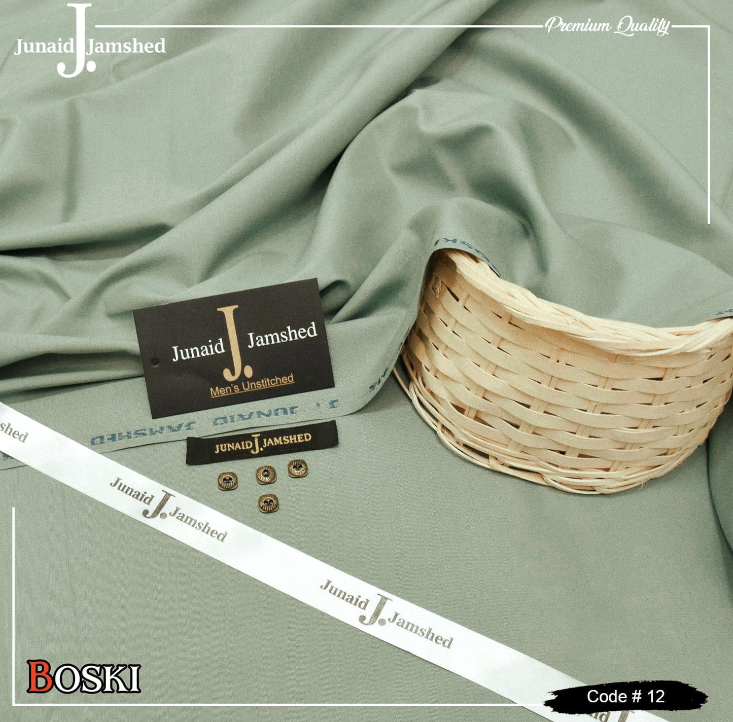 J. Junaid Jamshed Wash & Wear Boski 100% Gurranteed Fabric