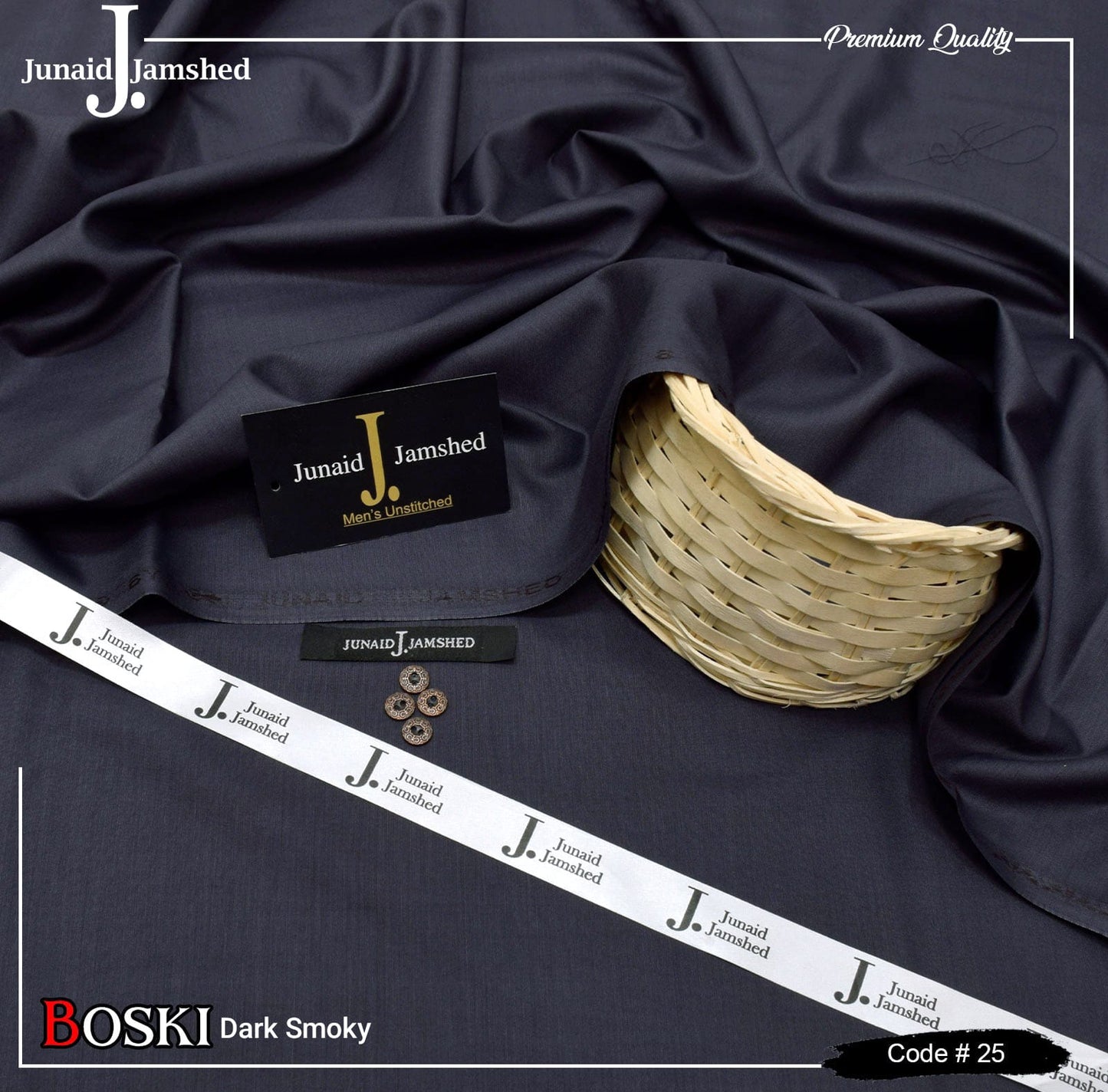 J. Junaid Jamshed Wash & Wear Boski 100% Gurranteed Fabric