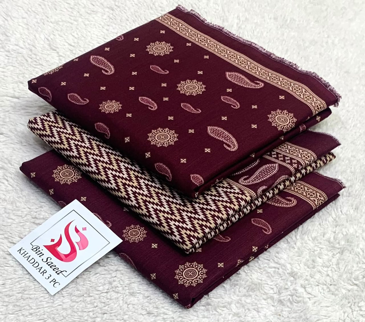 Bin Saeed 3PC khaddar 100% ORIGINAL 07