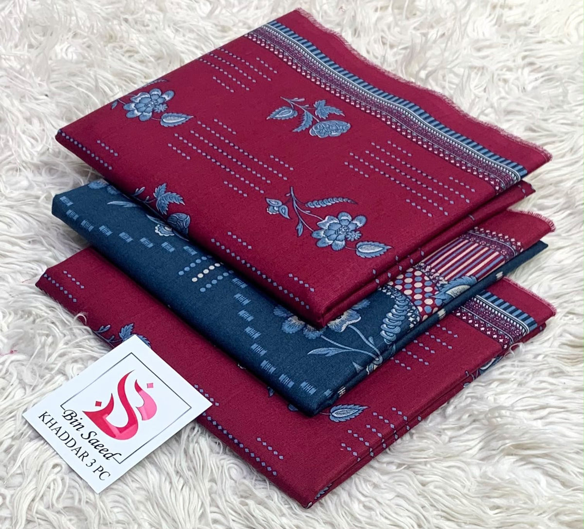 Bin Saeed 3PC khaddar 100% ORIGINAL 12