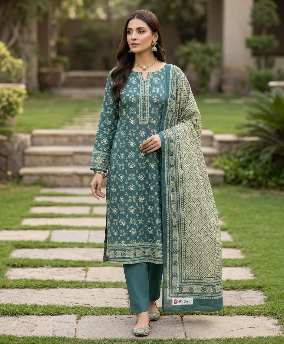 Bin Saeed 3PC khaddar 100% ORIGINAL 36