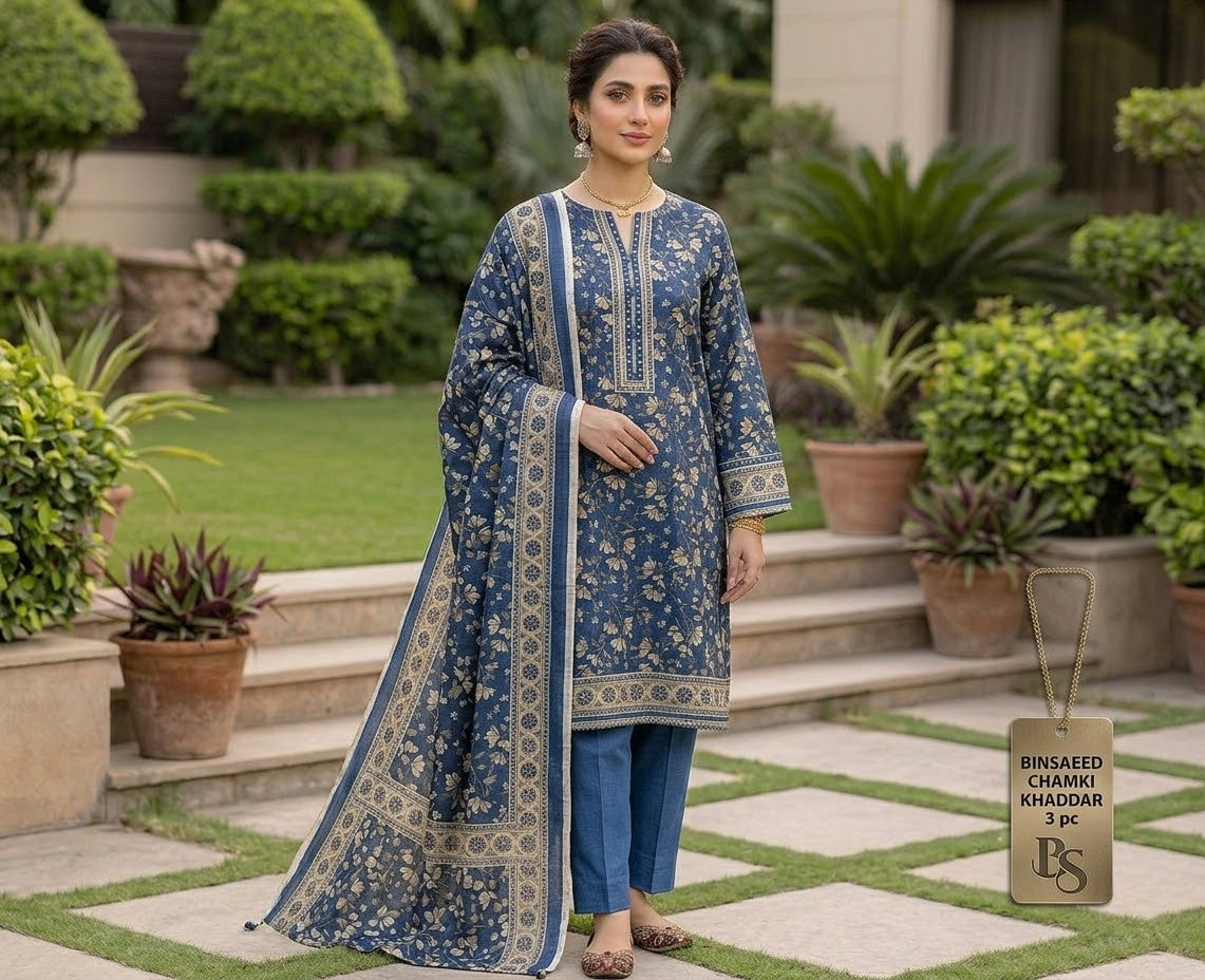 Bin Saeed 3PC khaddar 100% ORIGINAL 22