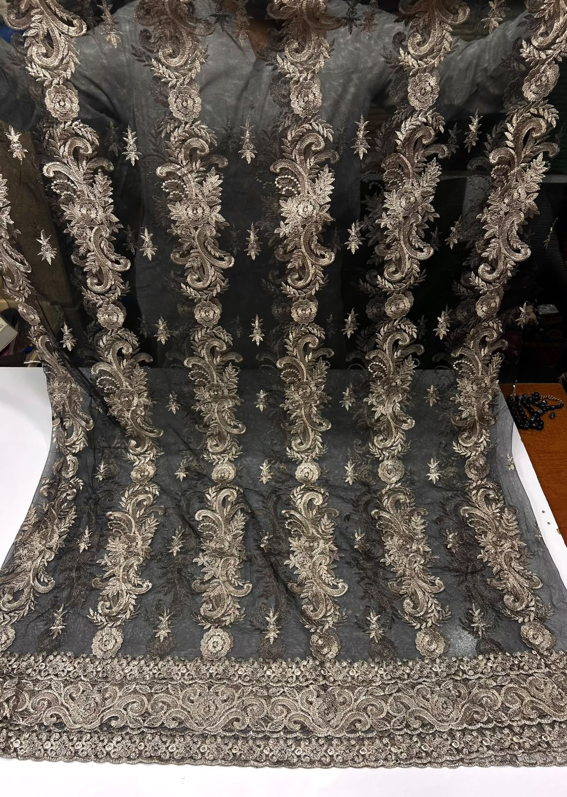 Imported Maxi with hilla Zari embroidery Wedding and party Wear